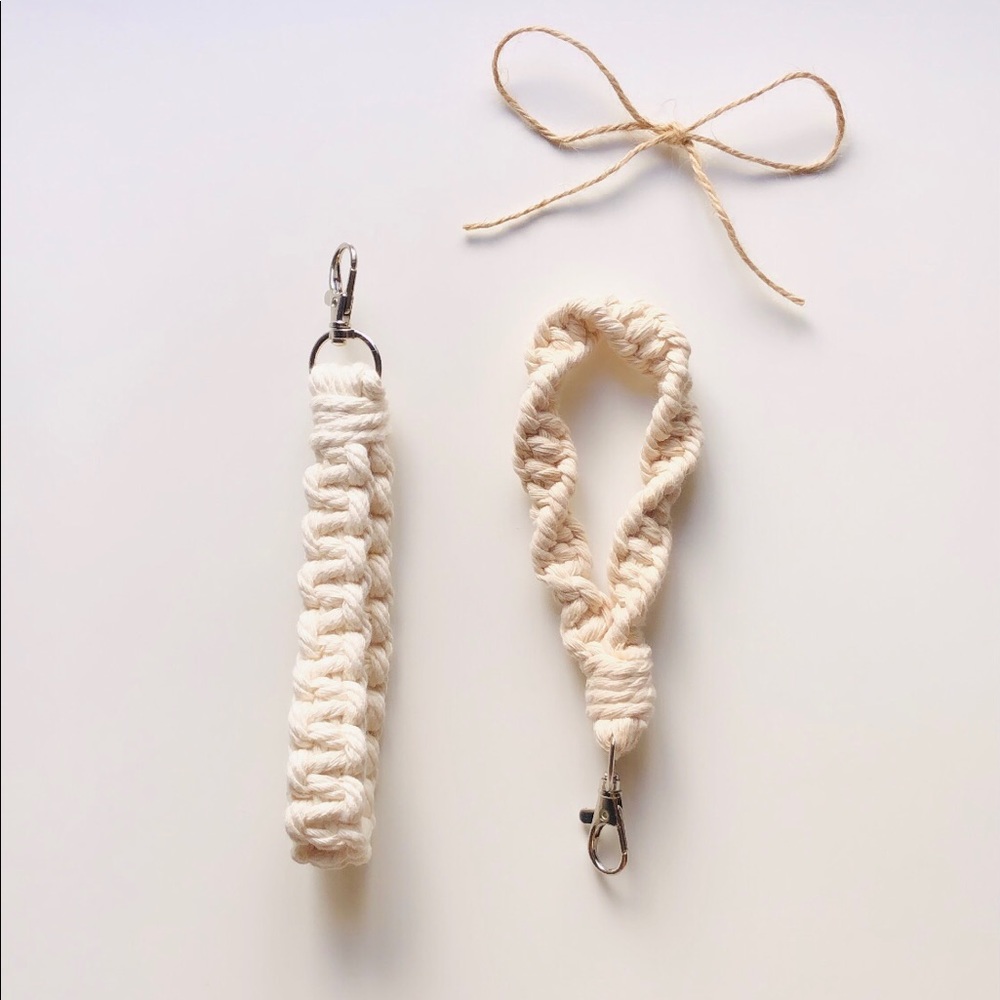 ✨HANDMADE✨ custom macrame wristlet keychain